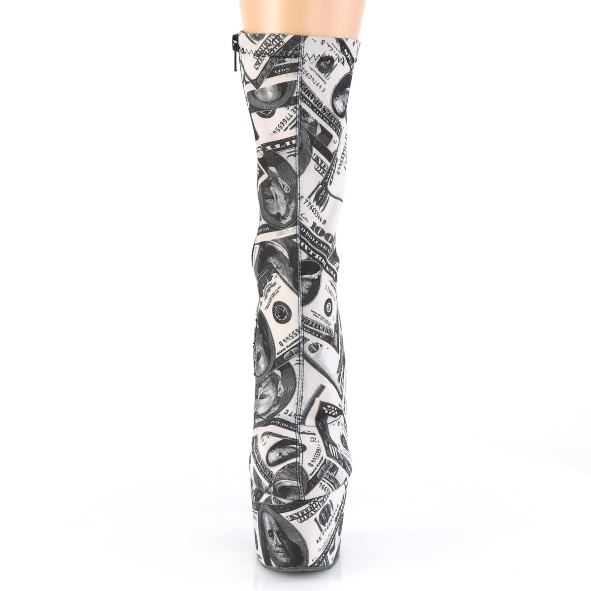 Pleaser Damen Knöchelstiefel ADORE-1002DP WHT-BLK Str. Stoff / WHT-BLK-Stoff