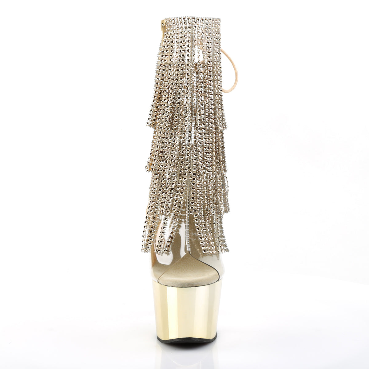 Pleaser Damen Knöchelstiefel ADORE-1017RSF CLR-GOLD / GOLD Chrome