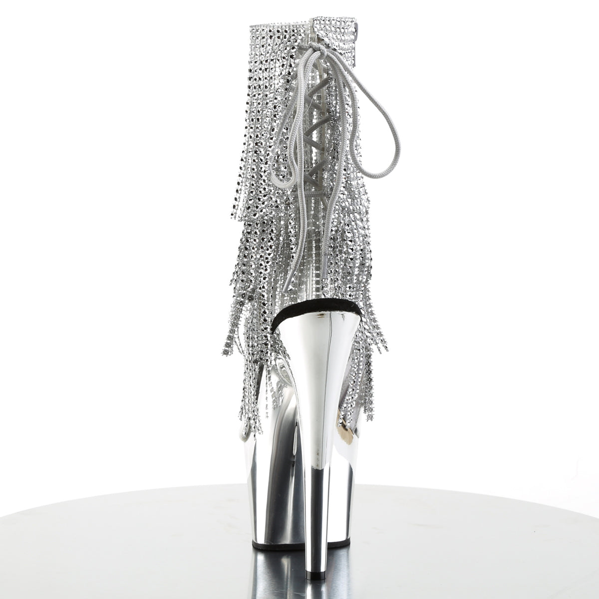 Pleaser Damen Knöchelstiefel ADORE-1017RSF CLR-SLV / SLV-Chrom