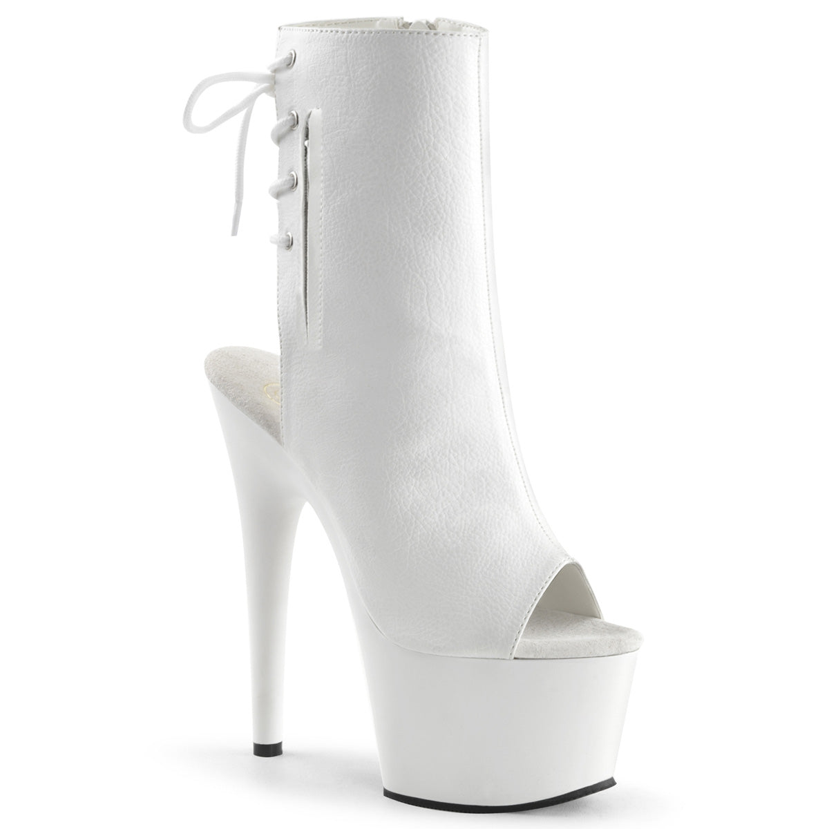 Pleaser Damen Knöchelstiefel ADORE-1018 WHT FAUX-Leder / WHT