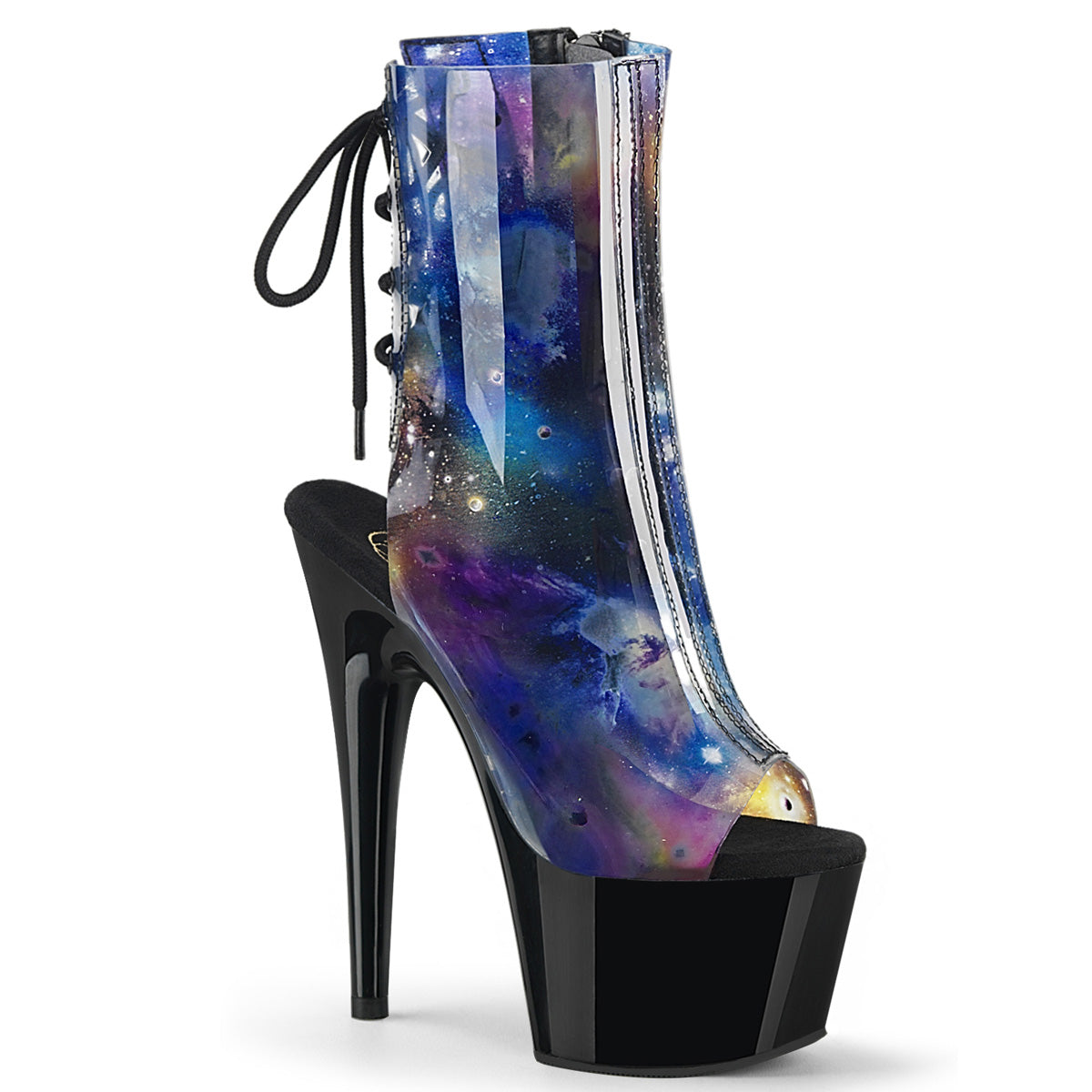 Pleaser Damen Knöchelstiefel ADORE-1018c-Cosmos blau-lila TPU / BLK