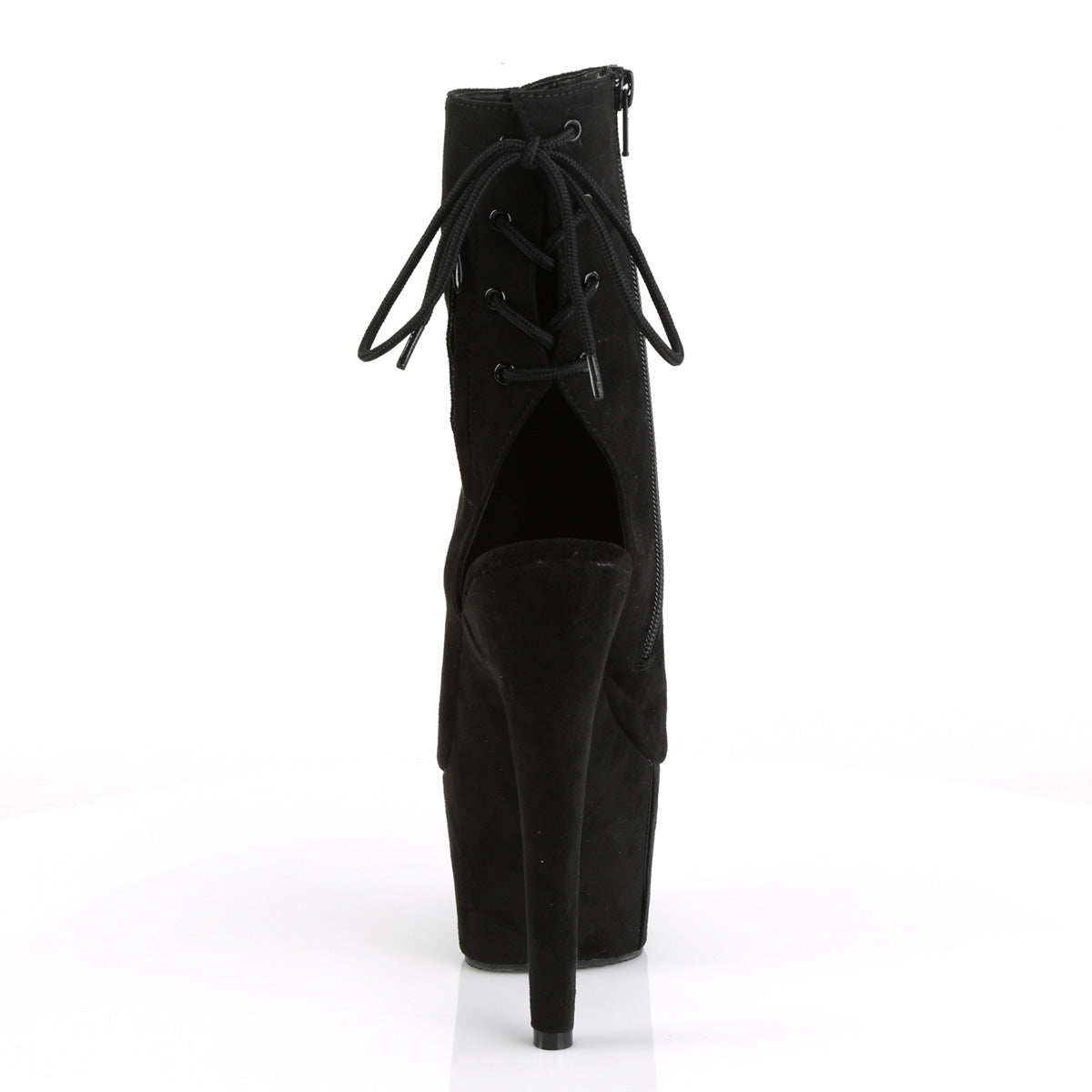 Pleaser Damen Knöchelstiefel ADORE-1018fs BLK Faux Wildleder / Schwarzer Wildleder