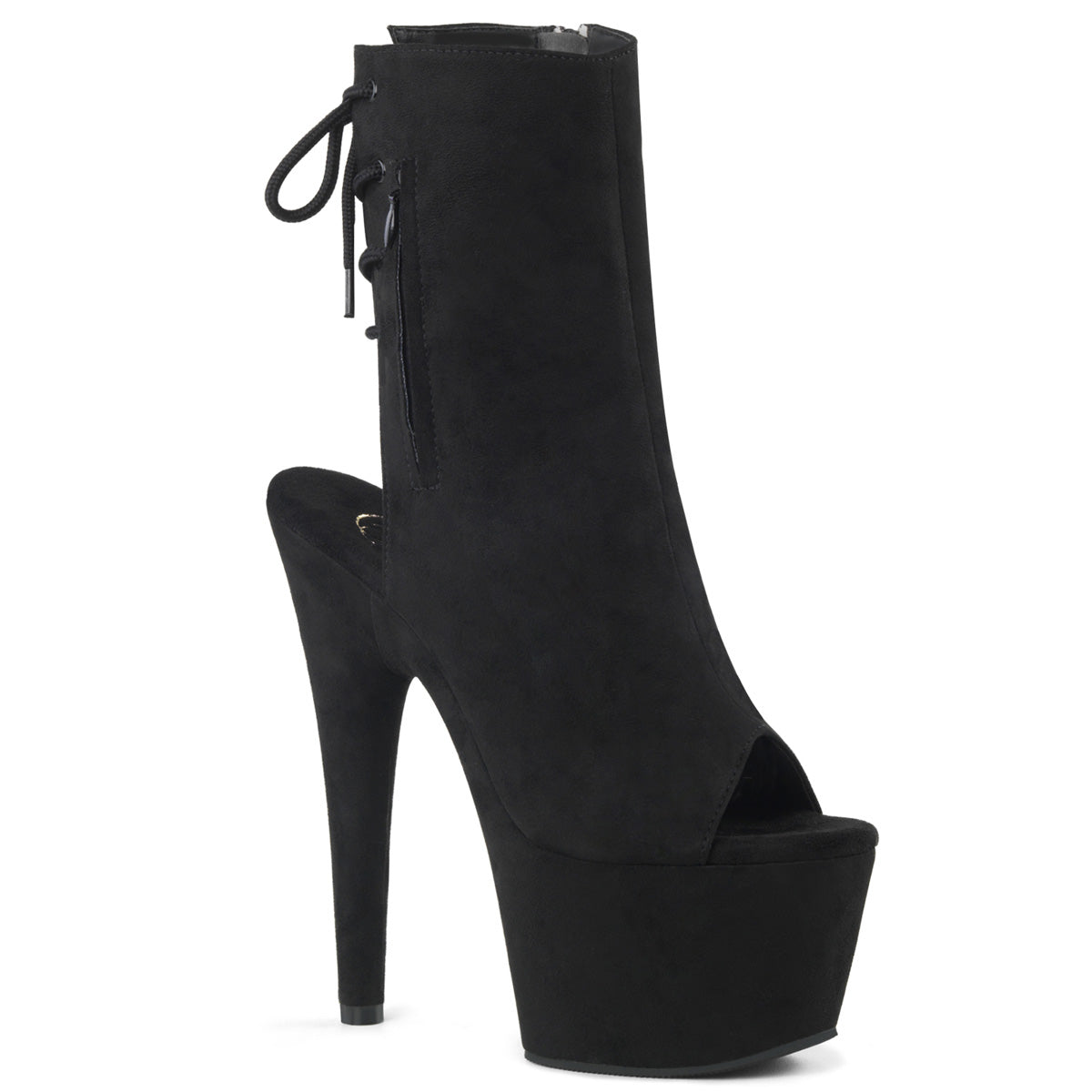 Pleaser Damen Knöchelstiefel ADORE-1018fs BLK Faux Wildleder / Schwarzer Wildleder