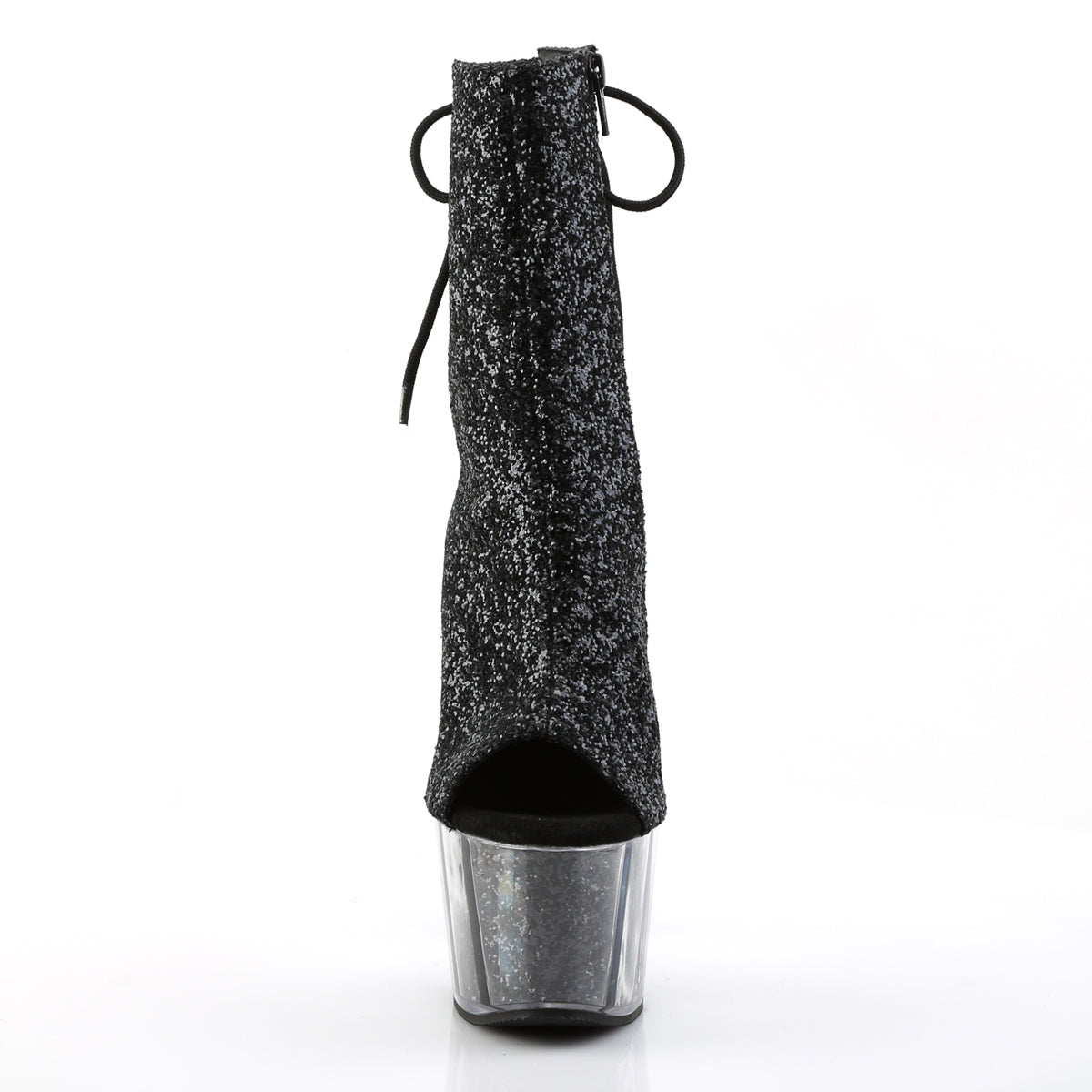 Pleaser Damen Knöchelstiefel ADORE-1018g BLK Glitter / BLK Glitter