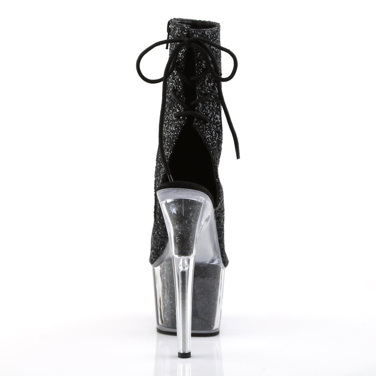 Pleaser Damen Knöchelstiefel ADORE-1018g BLK Glitter / BLK Glitter