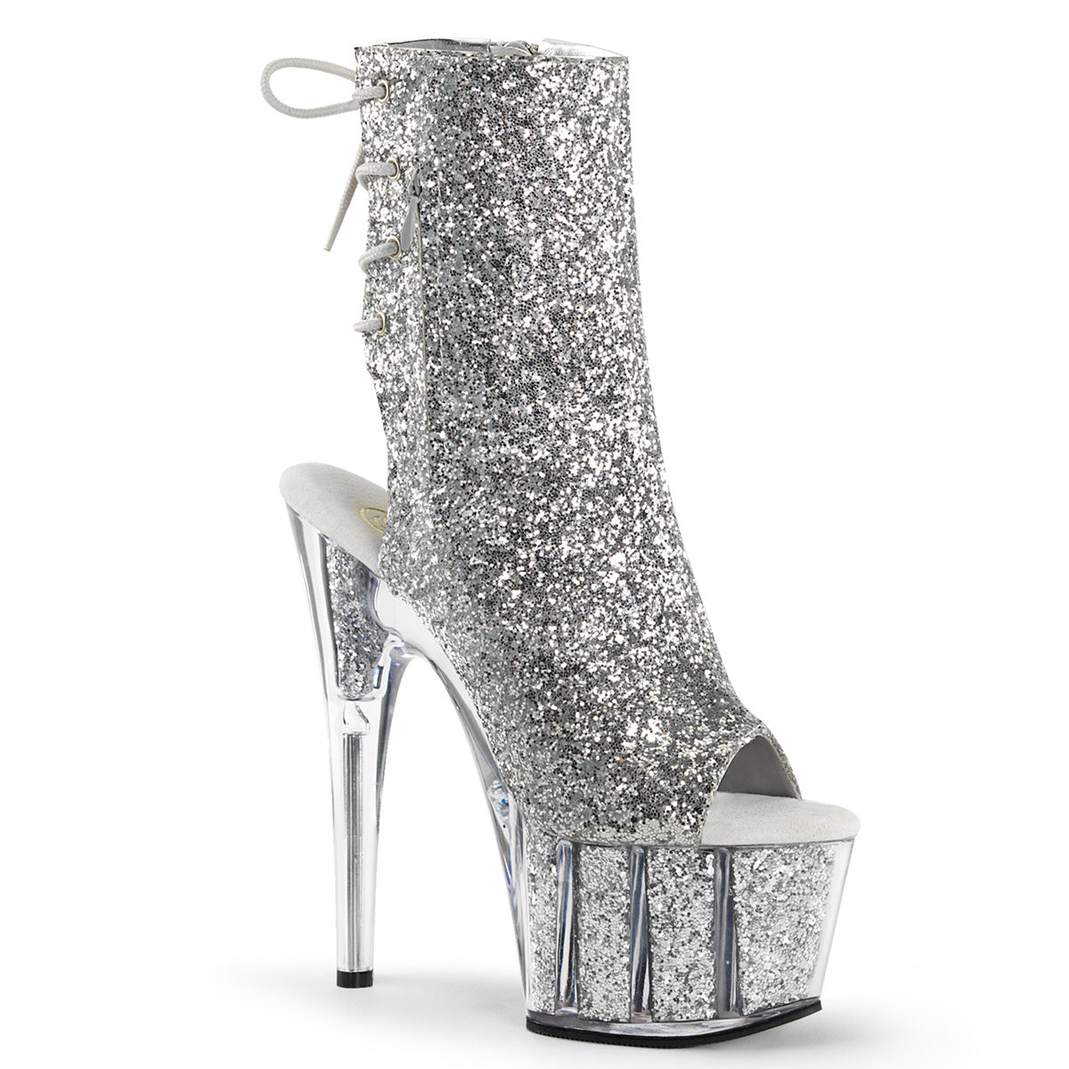 Pleaser Damen Knöchelstiefel ADORE-1018g SLV Glitter / SLV Glitter