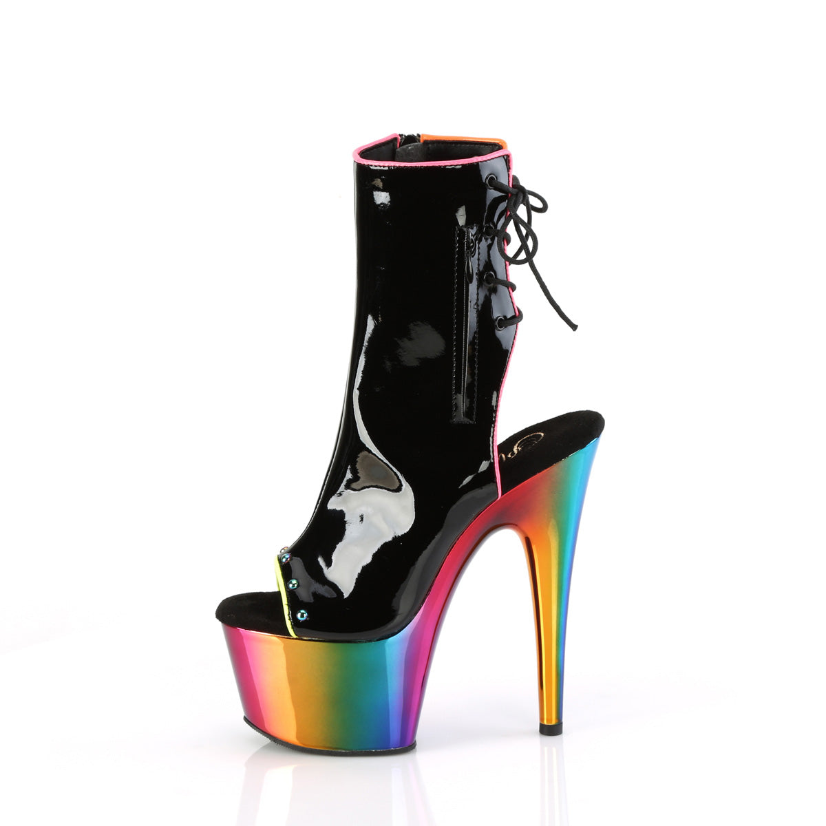 Pleaser ADORE-1018RC-02 BLK PAT/Rainbow Chrom
