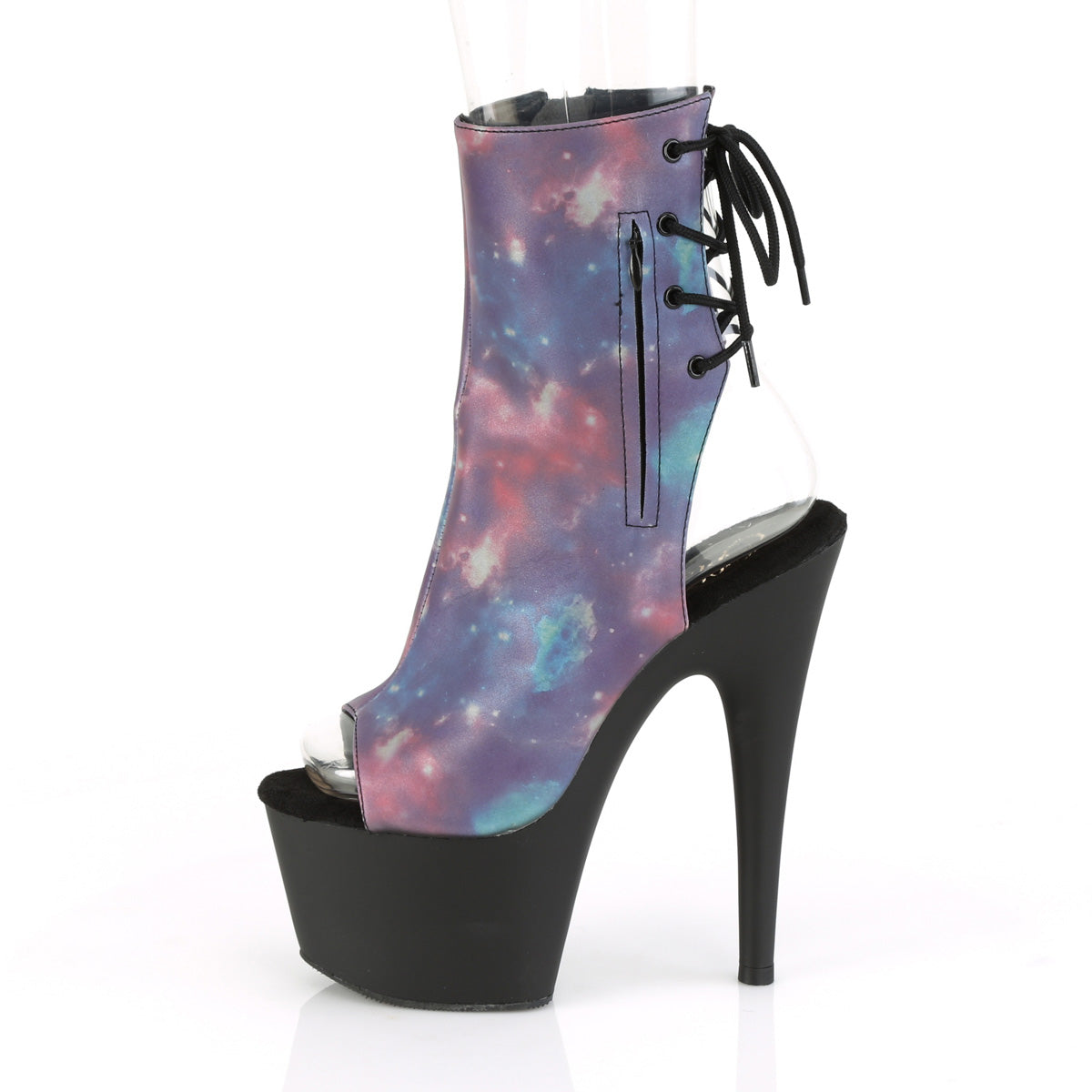 Pleaser Damen Knöchelstiefel ADORE-1018REFL Lila-Blue reflektierend / blasig matt