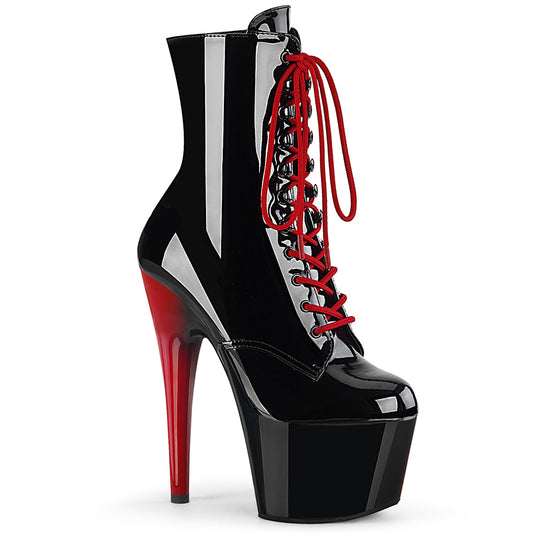 Pleaser  Stiefeletten ADORE-1020 BLK Pat / BLK-rot
