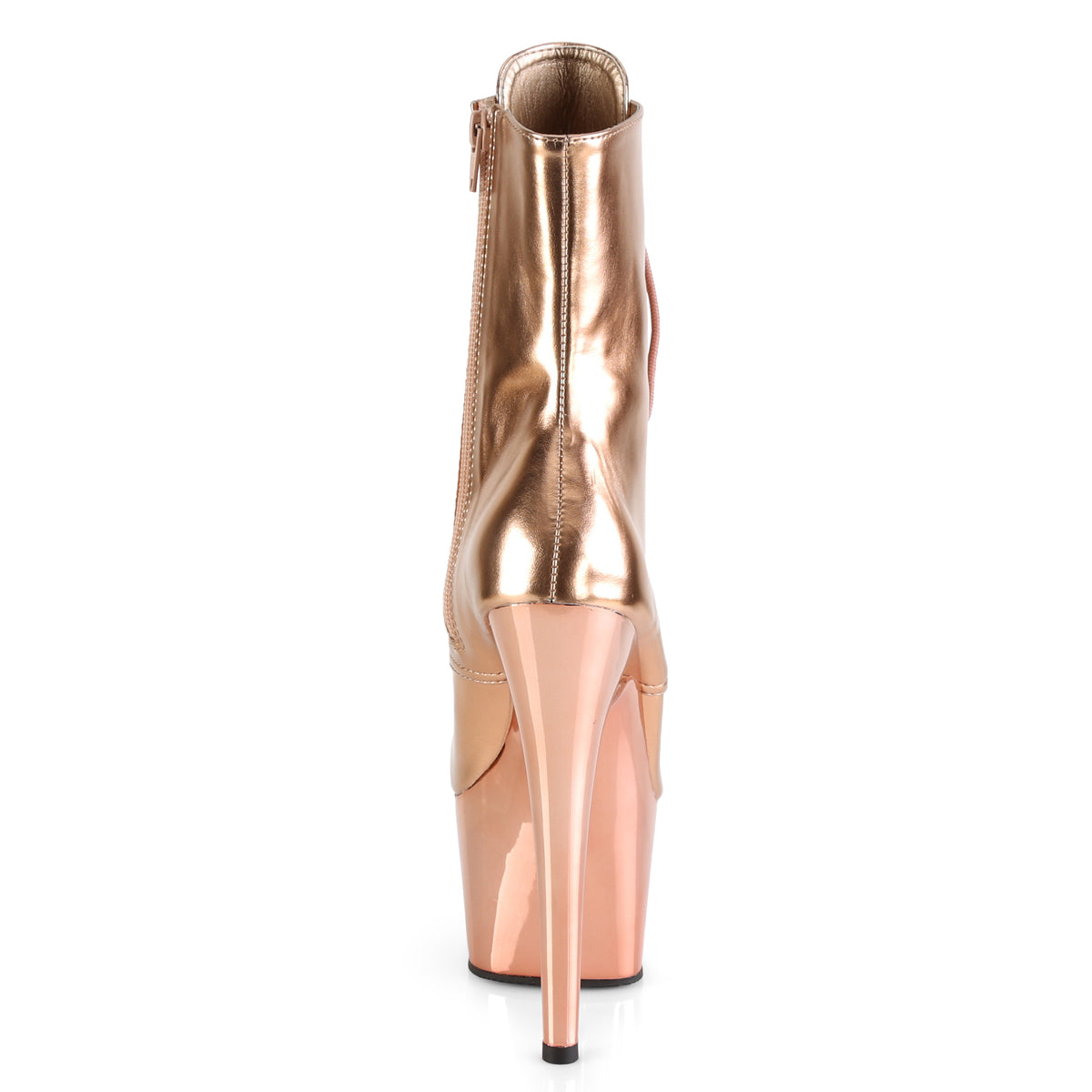 Pleaser Damen Knöchelstiefel ADORE-1020 Rose Gold Metallic PU / Rosegold Chrome