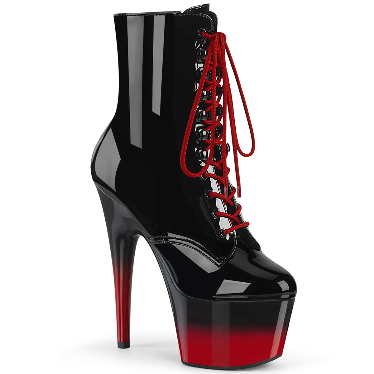 Pleaser Damen Knöchelstiefel ADORE-1020BR-H BLK Pat / BLK-rot