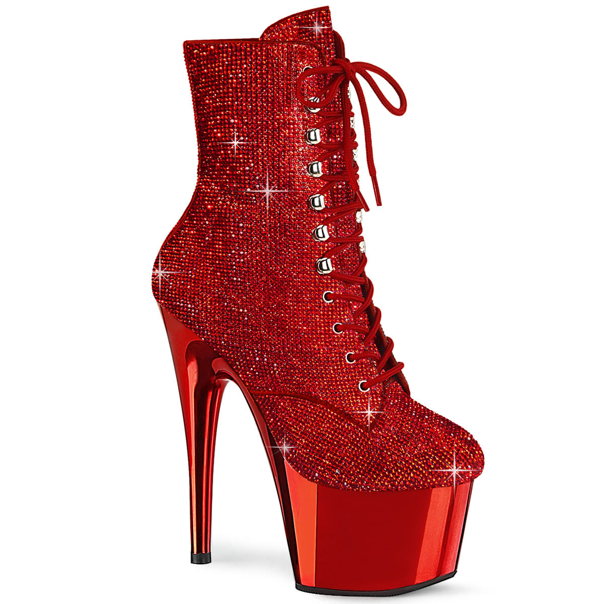 Pleaser Stiefeletten ADORE-1020CHRS Red Rs / Red Chrome