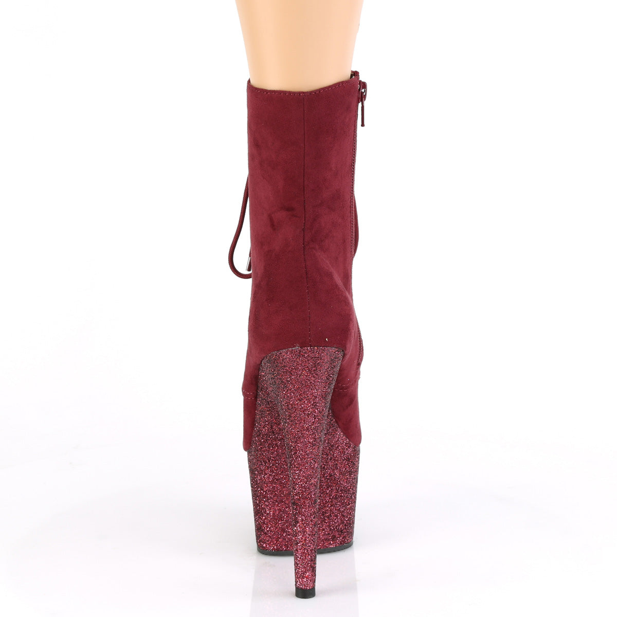 Pleaser Damen Knöchelstiefel ADORE-1020FSMG Burgund F. Wildleder / Burgund Multi Mini GLTR