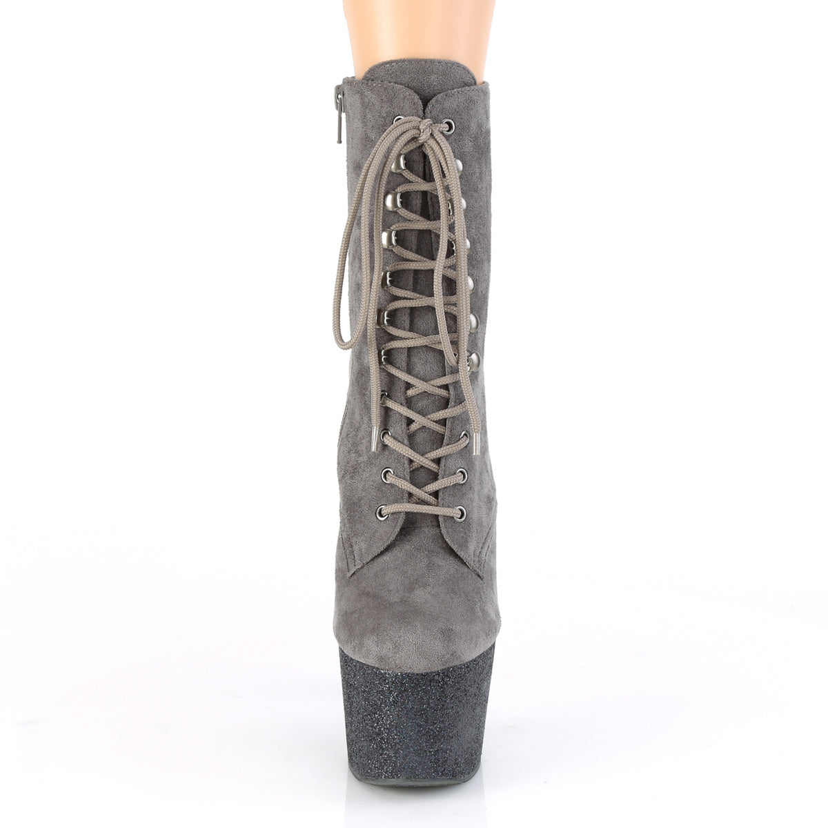 Pleaser Damen Knöchelstiefel ADORE-1020FSMG GREY FAUX Weder / Grau Multi Mini Glitter
