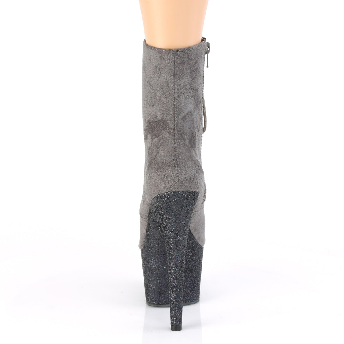 Pleaser Damen Knöchelstiefel ADORE-1020FSMG GREY FAUX Weder / Grau Multi Mini Glitter