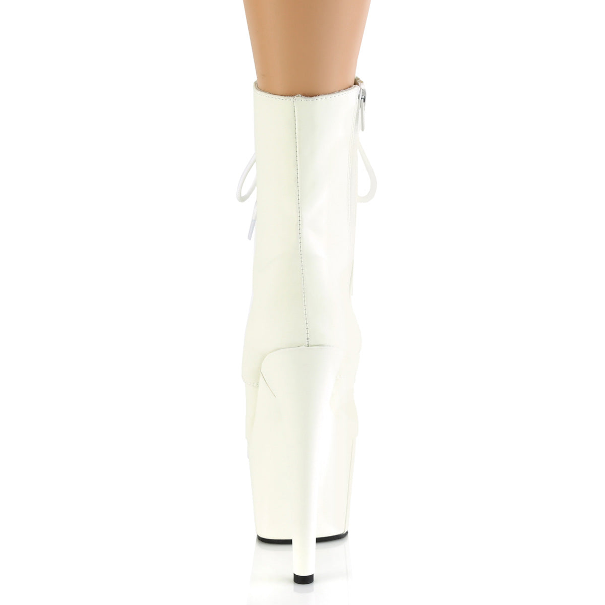 Pleaser Damen Knöchelstiefel ADORE-1020gd Weißes Glühen F.Leather / Weißes Glühen F.Leather