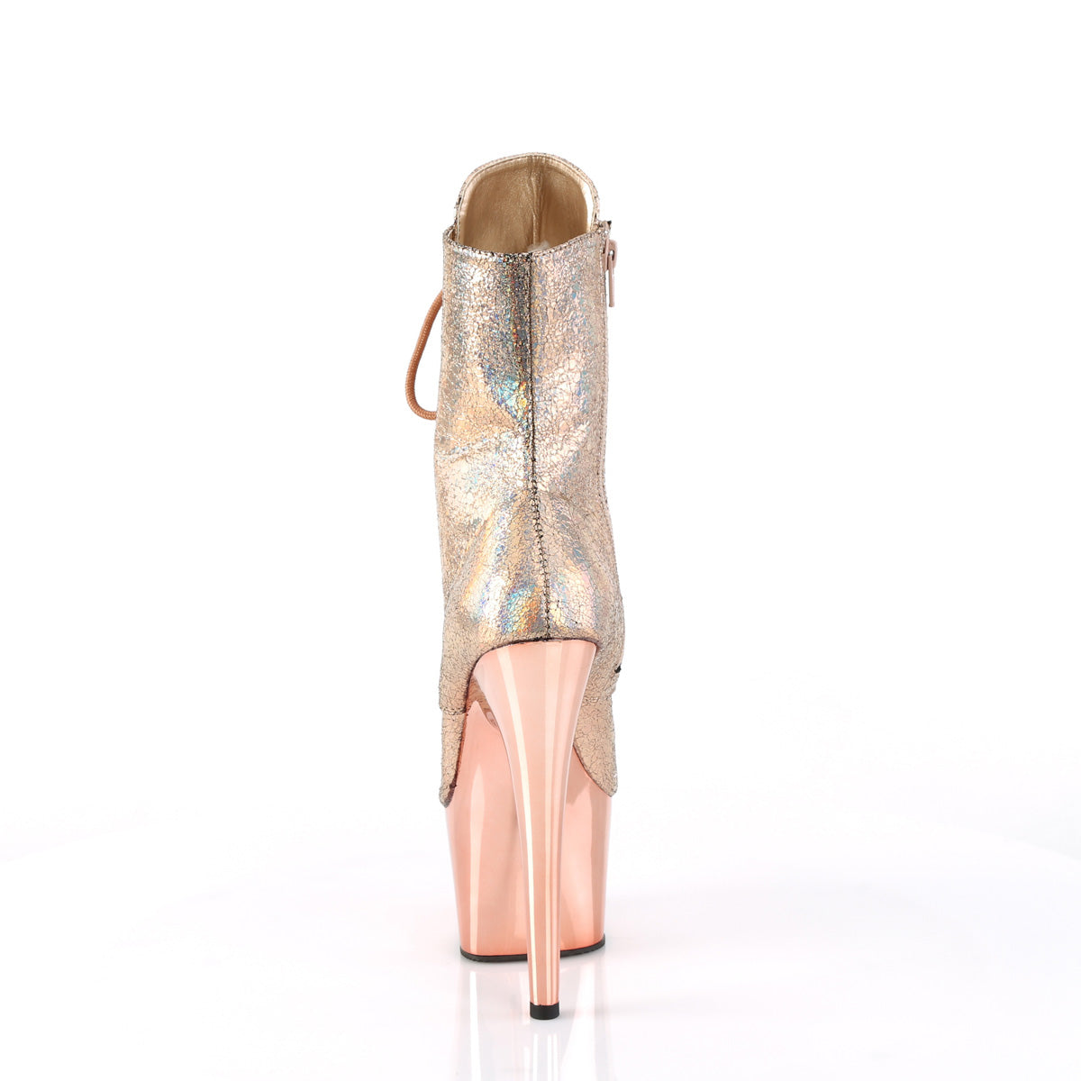 Pleaser Stiefeletten ADORE-1020HM Rose Gold Holo Metallic PU / Rose Gold Chrome