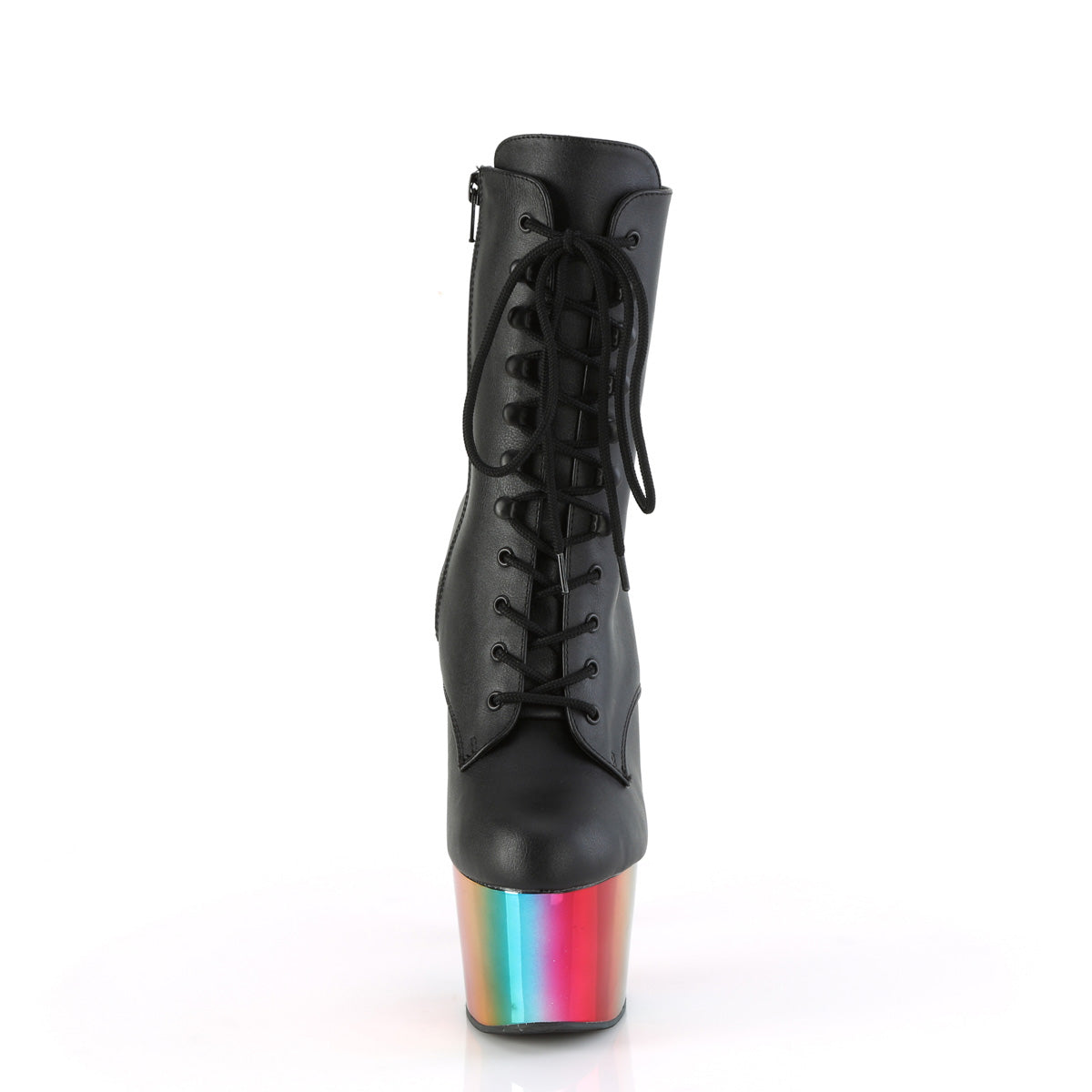 Pleaser Stiefeletten ADORE-1020RC BLK Faux Leder /Rainbow Chrom