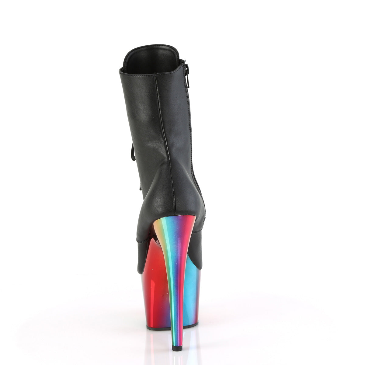 Pleaser Stiefeletten ADORE-1020RC BLK Faux Leder /Rainbow Chrom