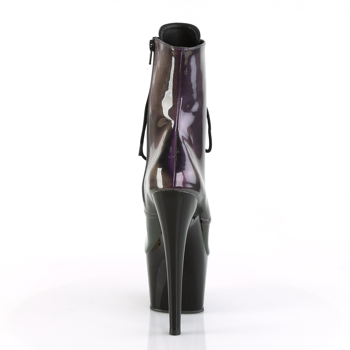 Pleaser Damen Knöchelstiefel ADORE-1020SHG Purpur-Olive/ Blk.