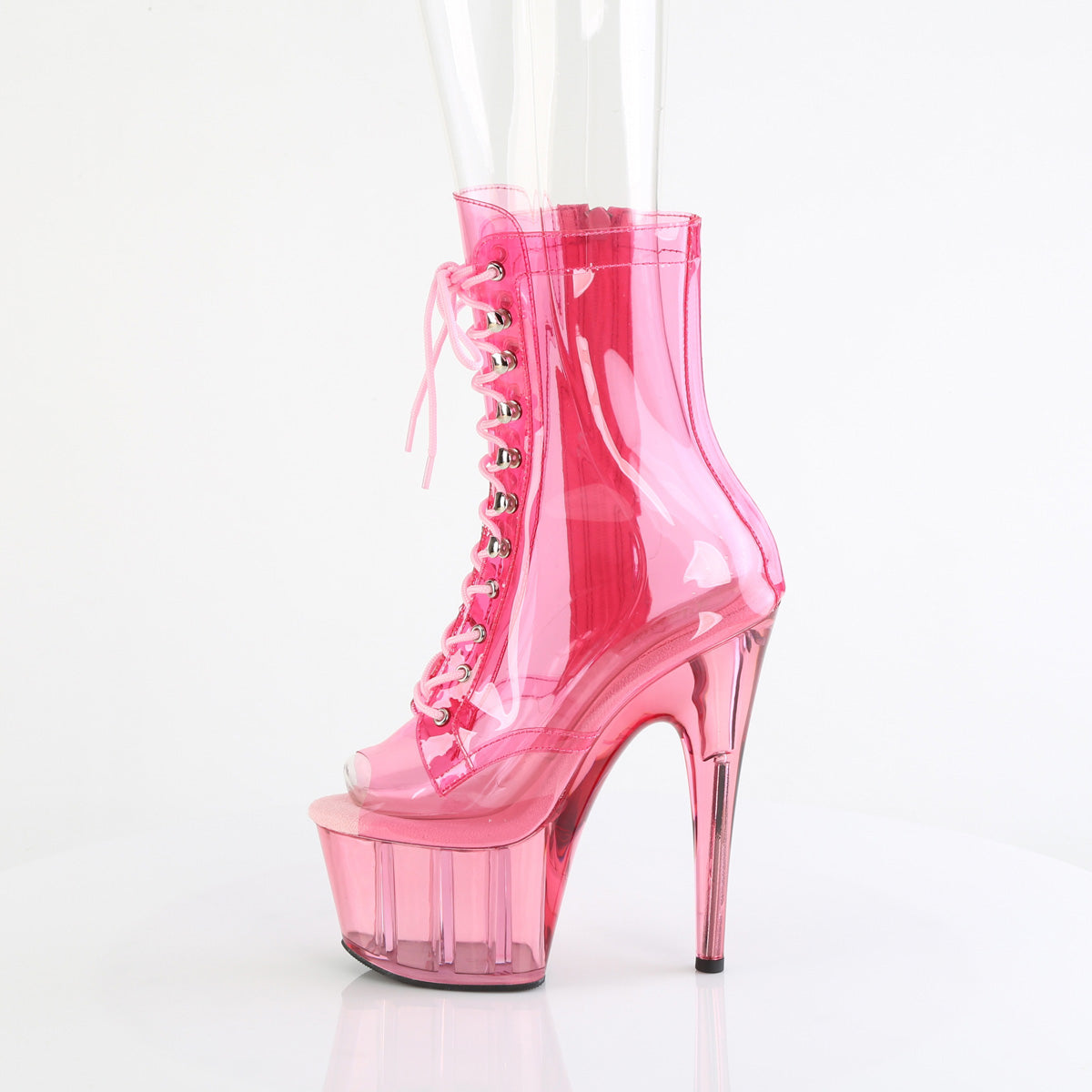 Pleaser ADORE-1021C-T B. Pink Translucent PVC/B.G. Pink Tinted