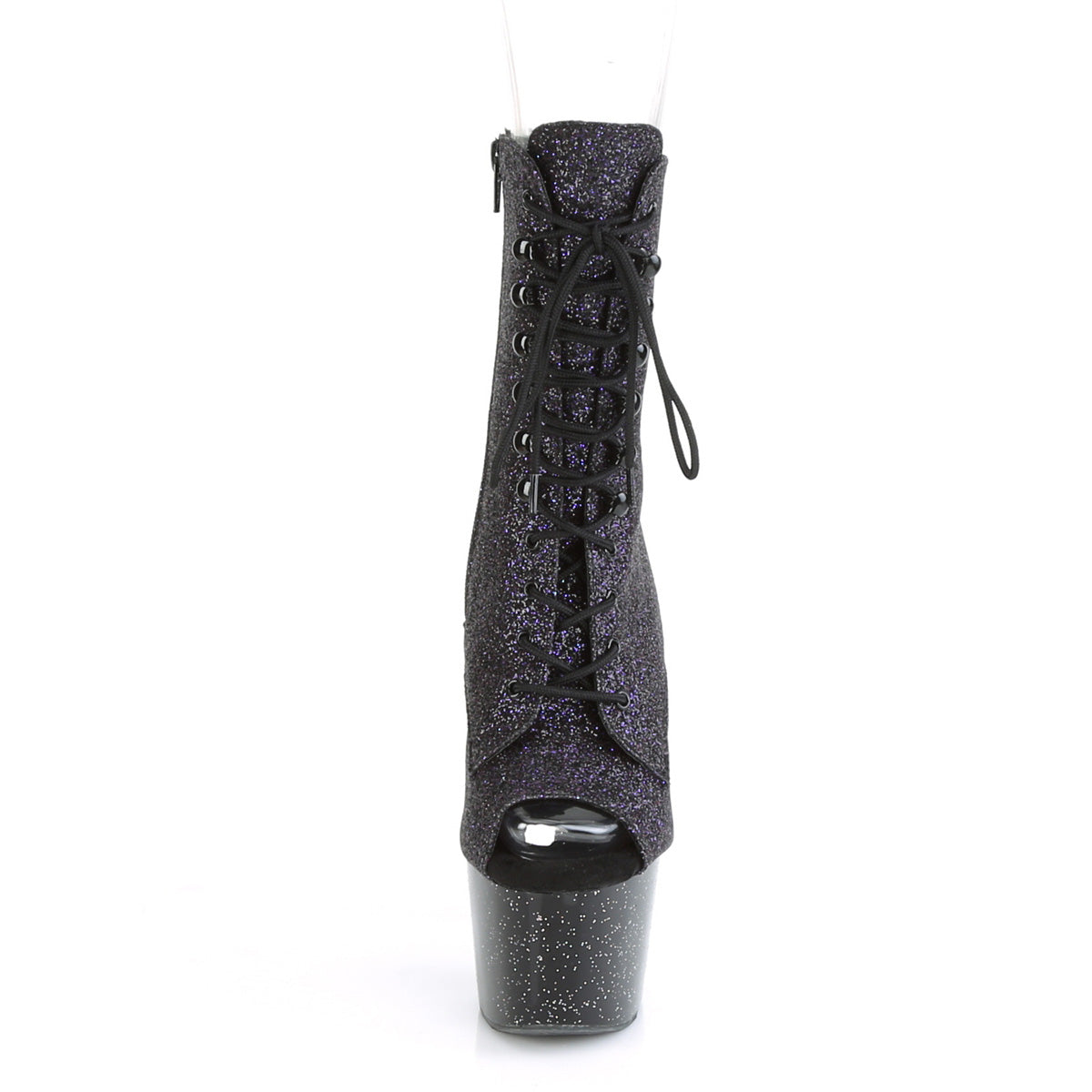 Pleaser Damen Knöchelstiefel ADORE-1021mg Lila Glitter / BLK