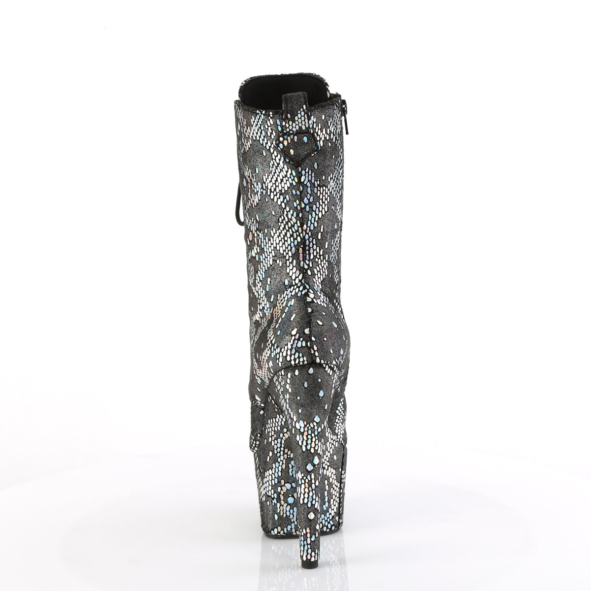 Pleaser ADORE-1040SPF Silber Metallic Holo Schlangendruckstoff/