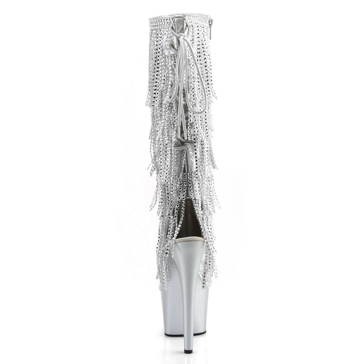 Pleaser Womens Boots. ADORE-2024rsf slv metallic pu / slv matt