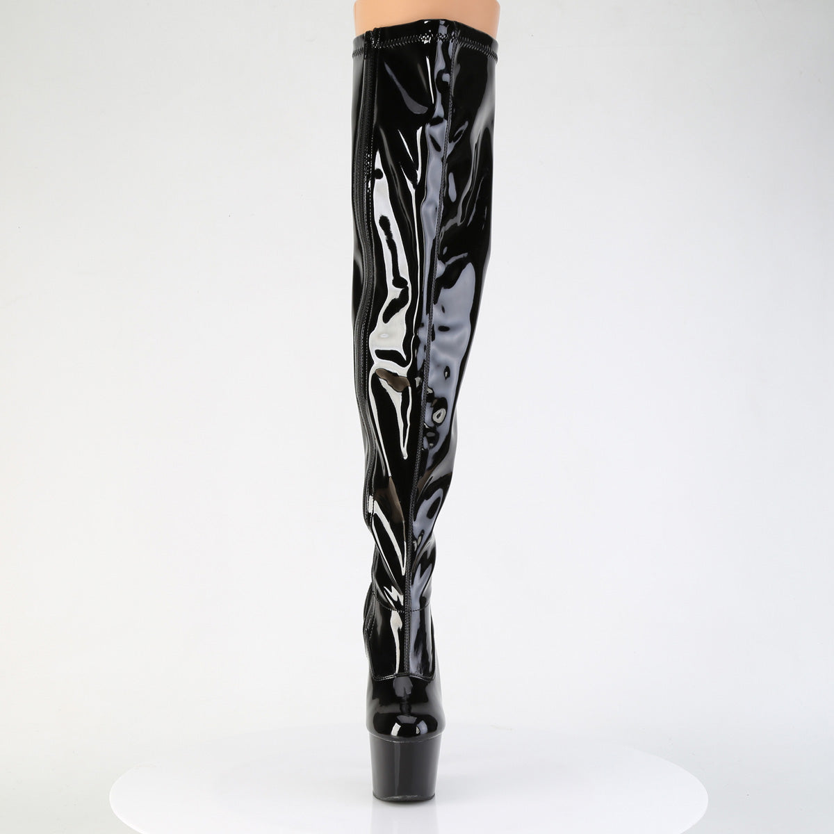 Pleaser Women's Platform Shoes ADORE-3000WCF Blk Str. Pat/Blk