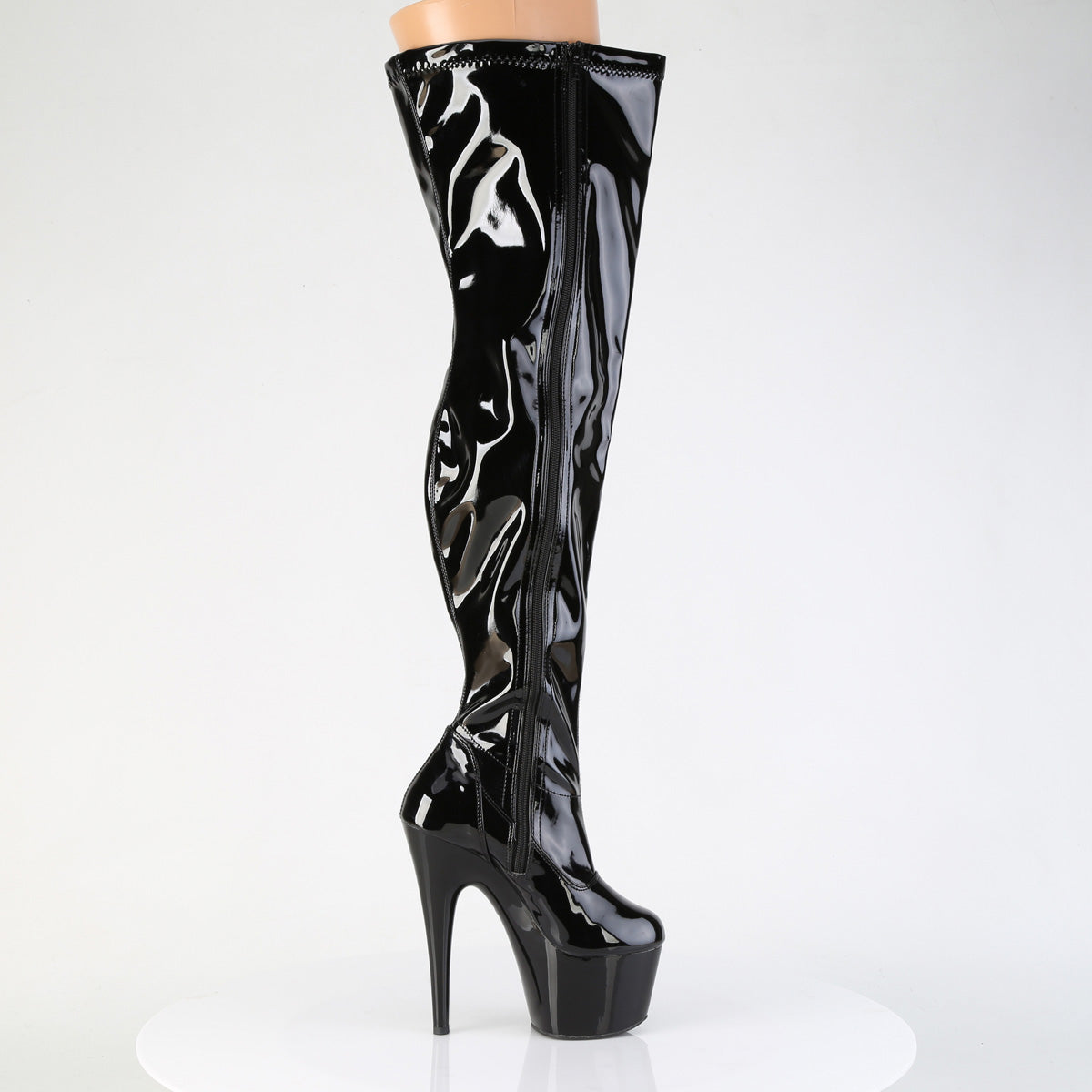 Pleaser Women's Platform Shoes ADORE-3000WCF Blk Str. Pat/Blk