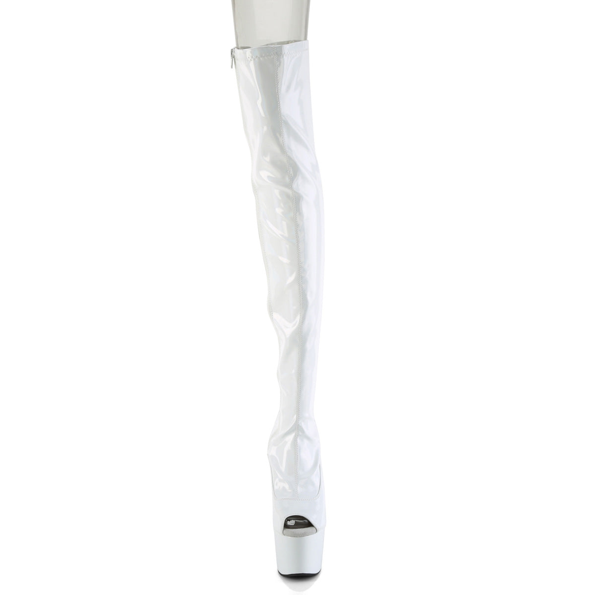 Pleaser ADORE-3011HWR Wht Str. Holo/Wht Holo
