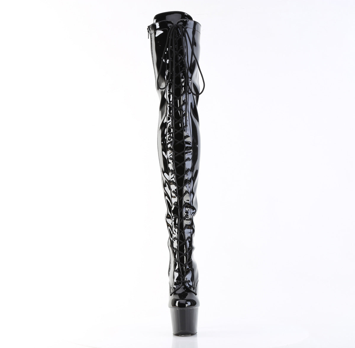 Pleaser Womens Boots. ADORE-3023 BLK STR Pat / BLK