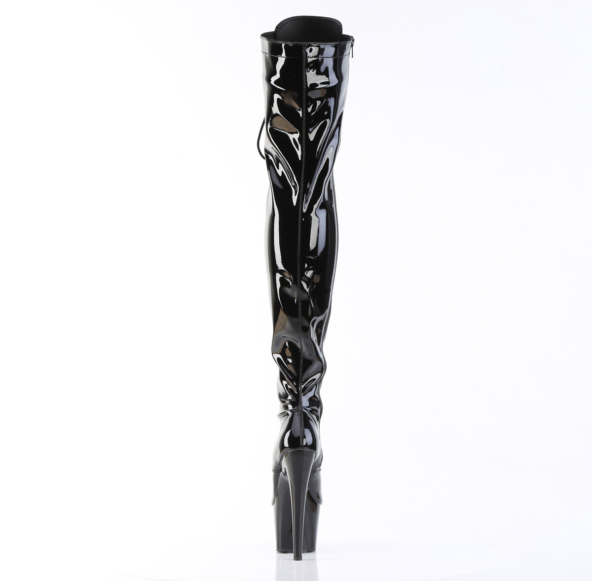 Pleaser Womens Boots. ADORE-3023 BLK STR Pat / BLK