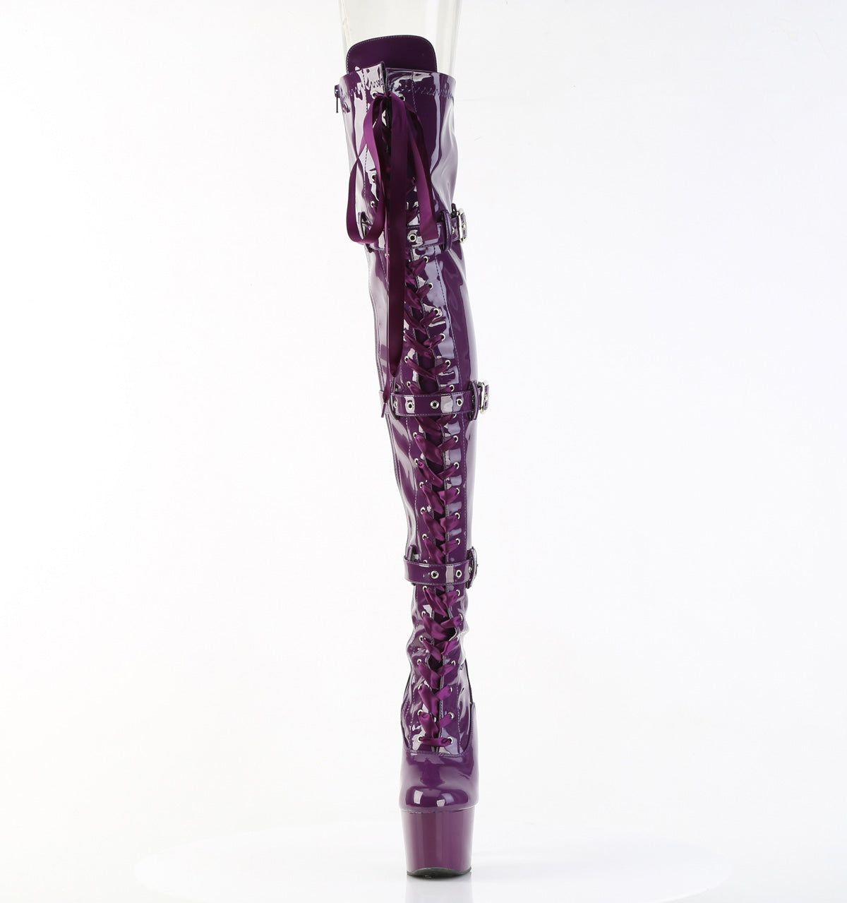 Pleaser Women's Platform Shoes ADORE-3028 Purple Str. Pat/Purple