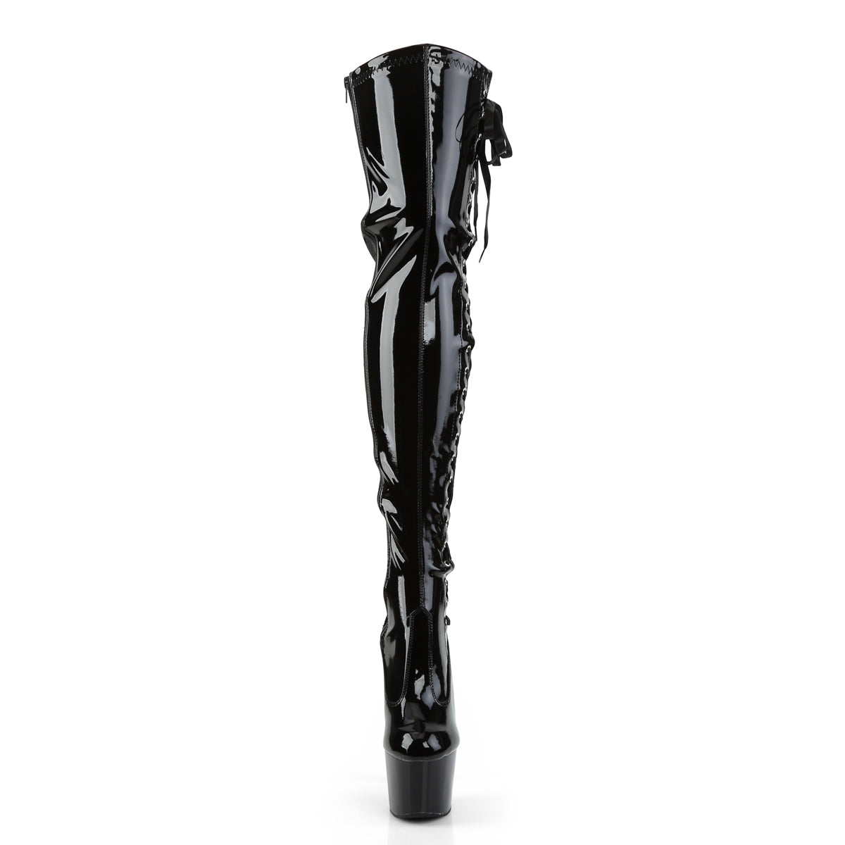 Pleaser Women's Platform Shoes ADORE-3050 Blk Str Pat/Blk