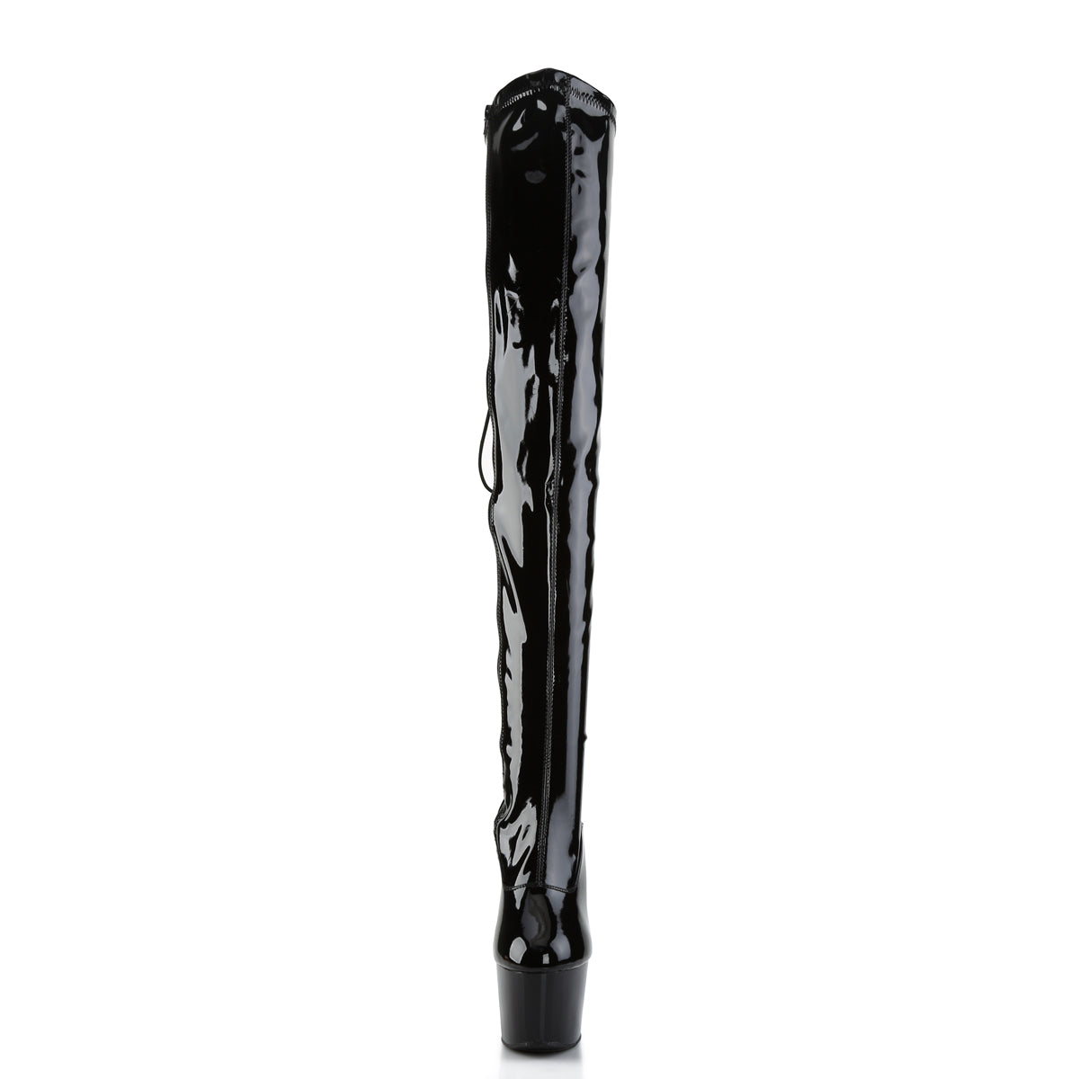 Pleaser Womens Boots. ADORE-3063 BLK Str Pat / BLK