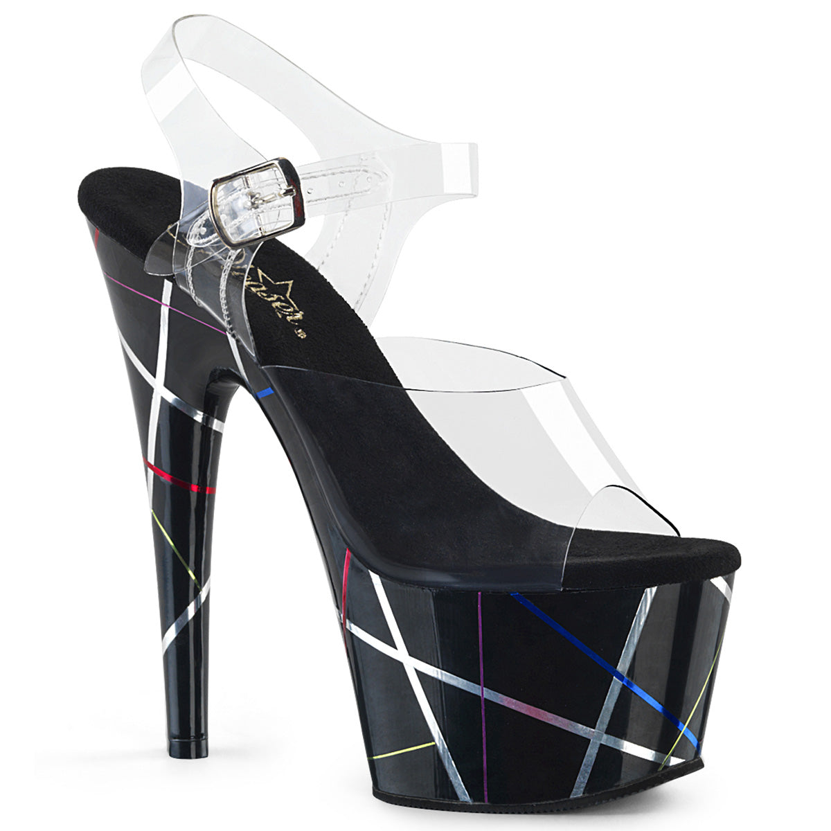 Pleaser Damen Sandalen ADORE-708BMC CLR / BLK