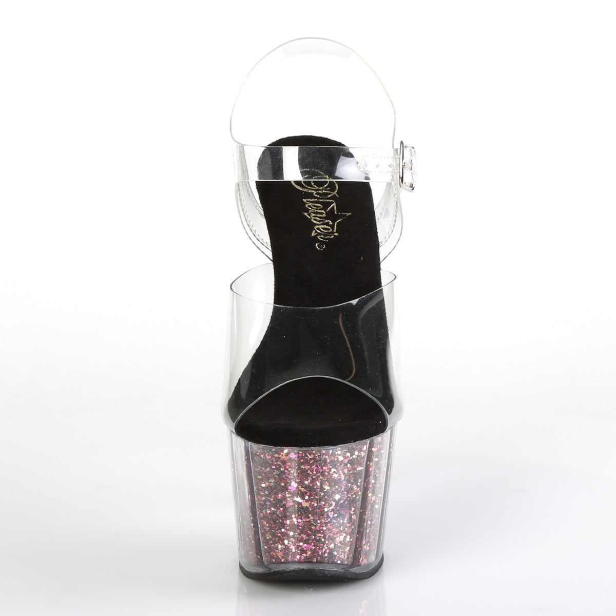 Pleaser Damen Sandalen ADORE-708cg CLR / Pink Confetti Glitter
