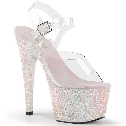 Pleaser Damen Sandalen ADORE-708HMG CLR / OPAL Multi Glitter