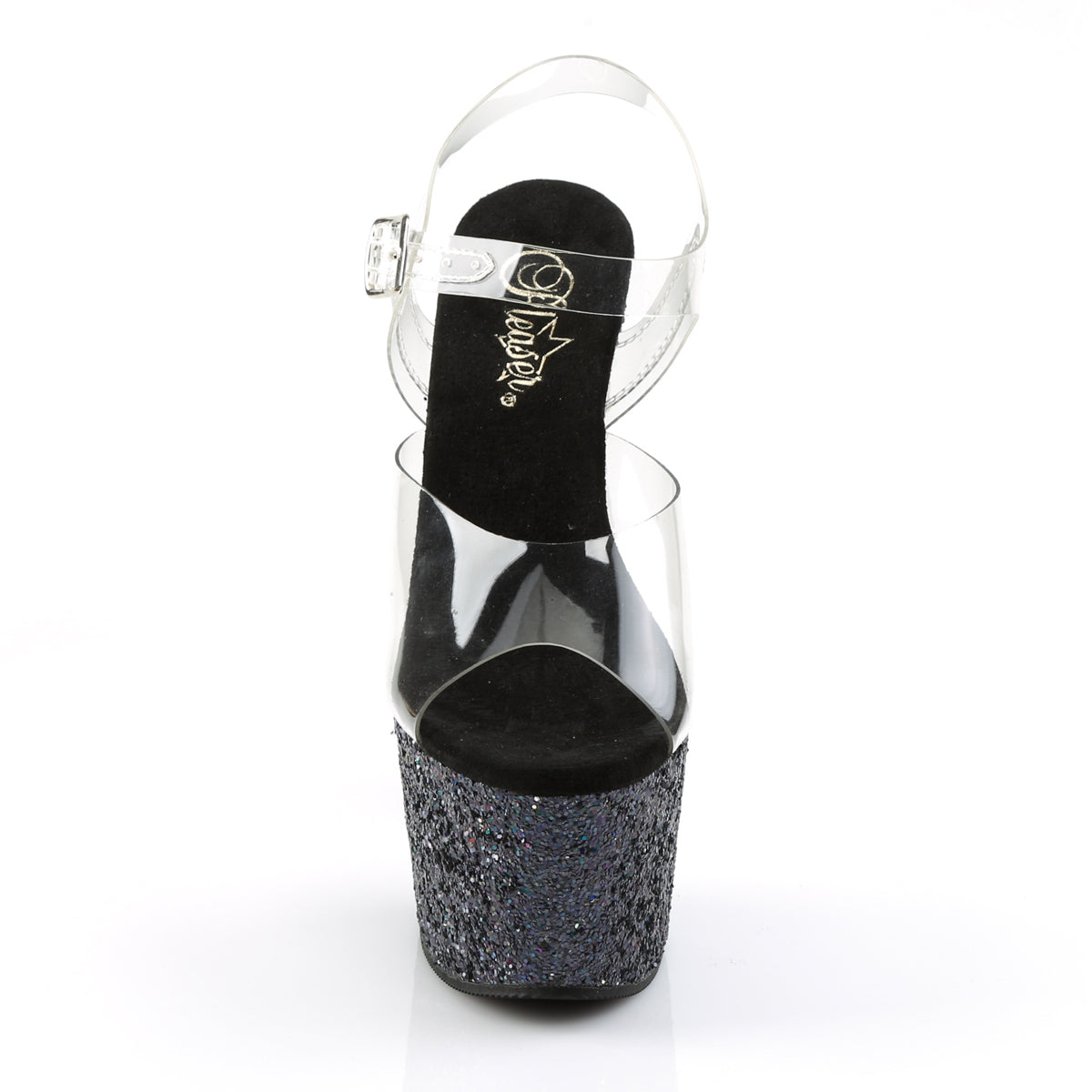 Pleaser Damen Sandalen ADORE-708LG CLR / BLK Multi Glitter