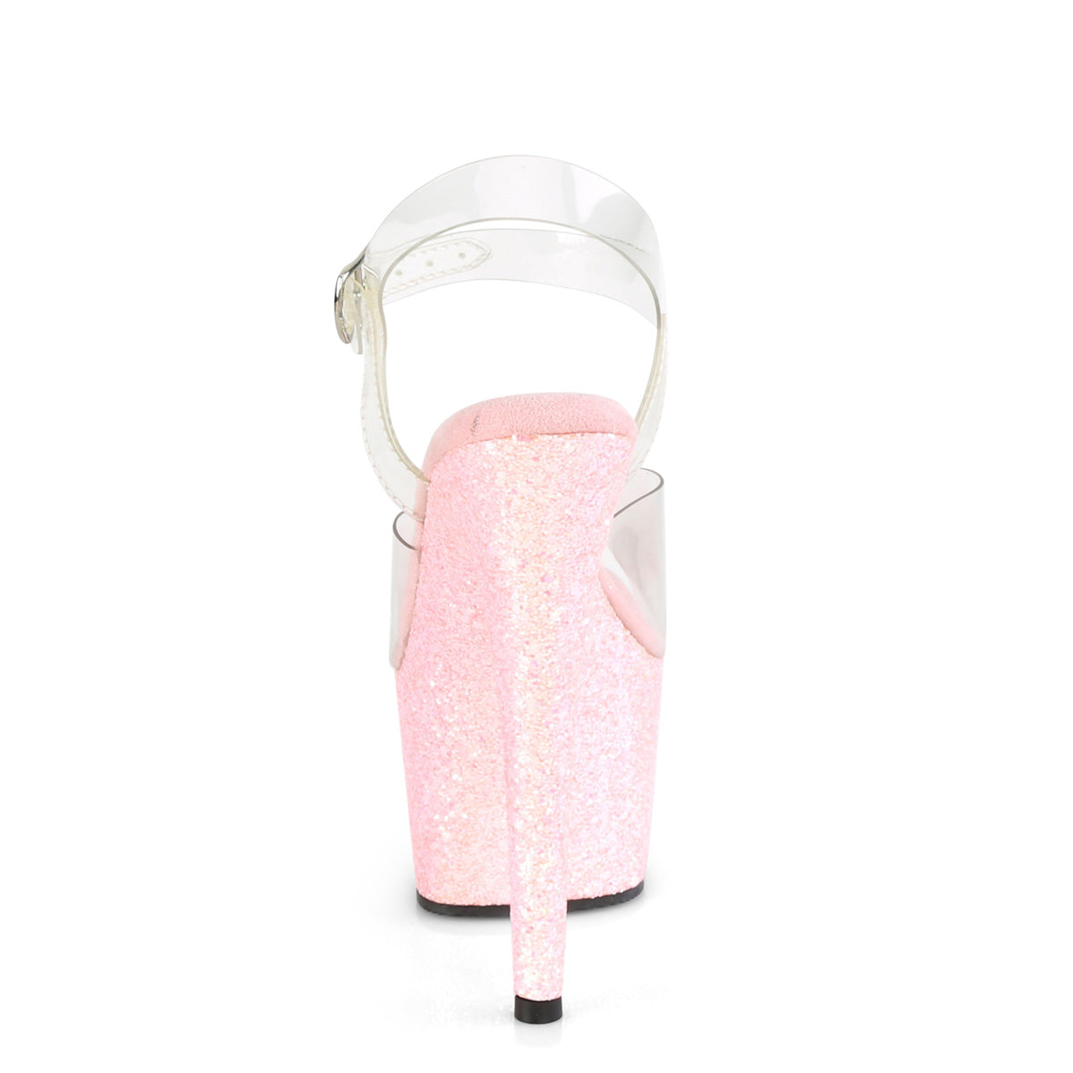Pleaser Damen Sandalen ADORE-708LG CLR / B. Rosa Glitter