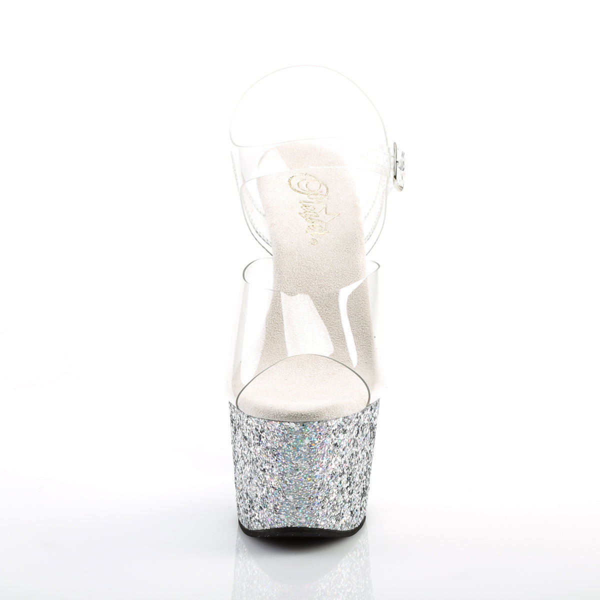 Pleaser Damen Sandalen ADORE-708LG CLR / SLV Multi Glitter