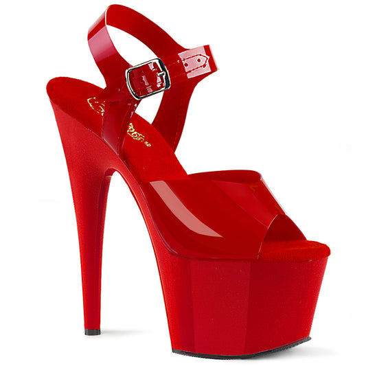 Pleaser Damen Sandalen ADORE-708n rot (jelly-artig) TPU / rot