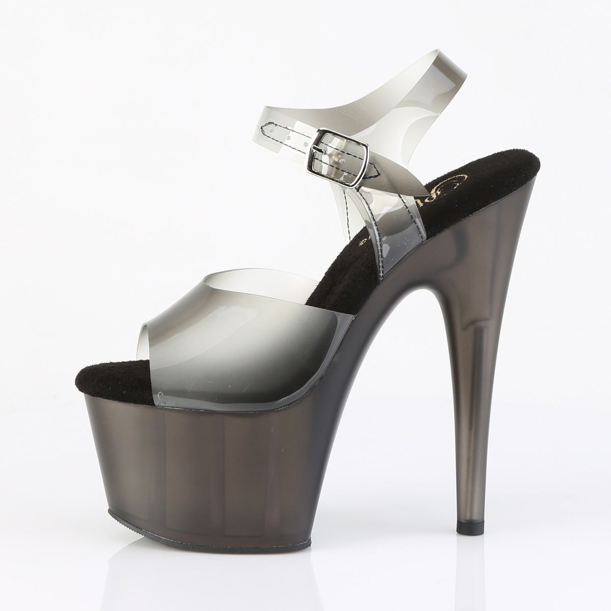 Pleaser Women's Platform Shoes ADORE-708N-T Blk Gradient TPU/Smoke Tinted
