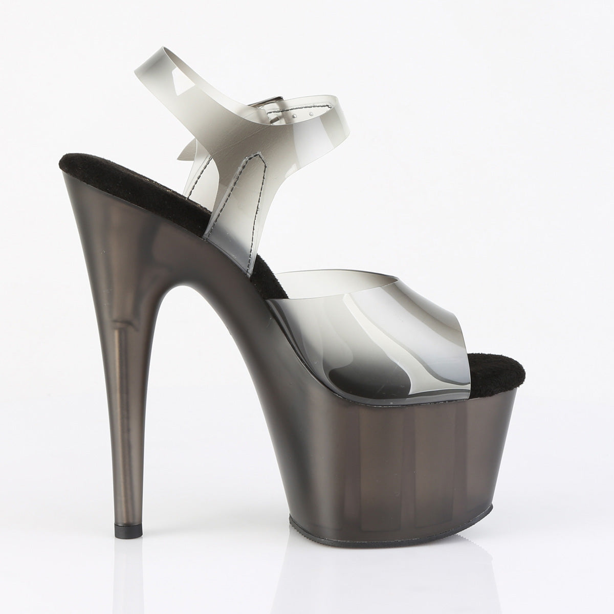 Pleaser Women's Platform Shoes ADORE-708N-T Blk Gradient TPU/Smoke Tinted