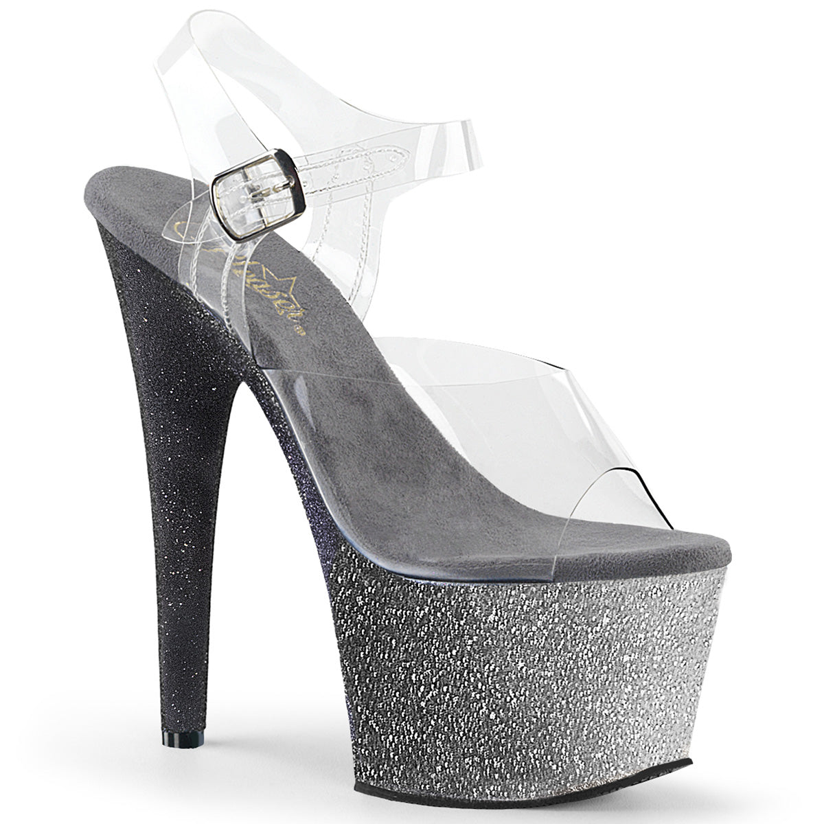 Pleaser Damen Sandalen ADORE-708ombre CLR / SLV-BLK Ombre