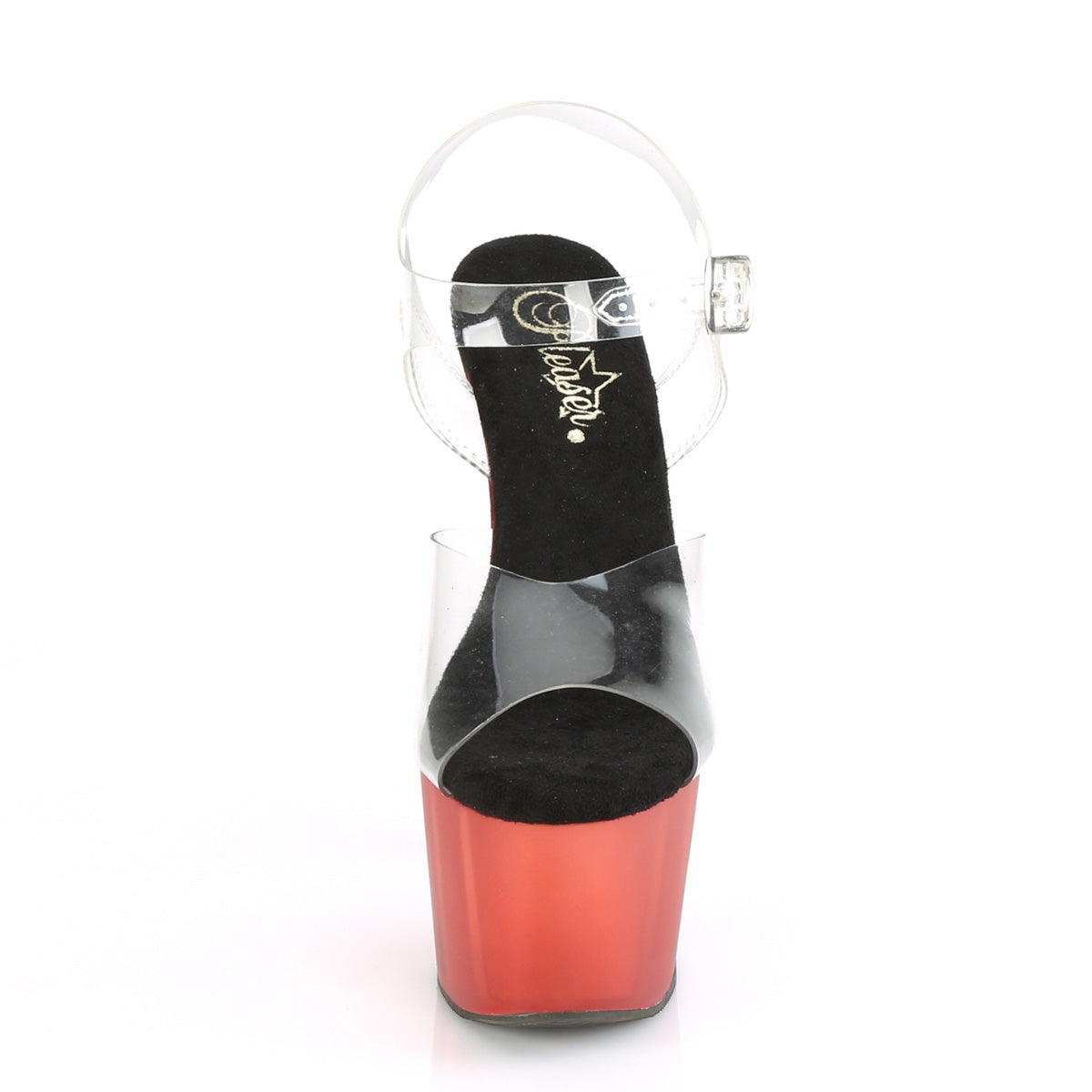 Pleaser Damen Sandalen ADORE-708T CLR / ROT FROSTED