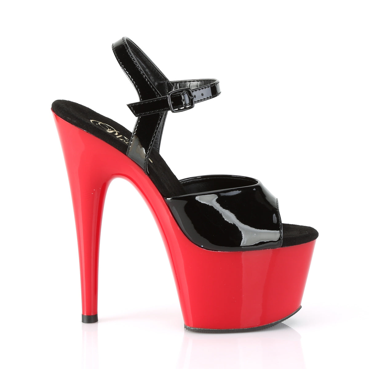 Pleaser Damen Sandalen ADORE-709 blk pat / rot