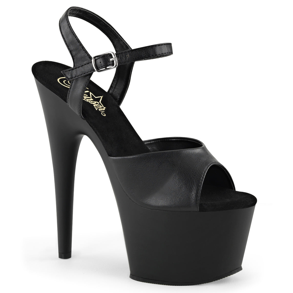 Pleaser Damen Sandalen ADORE-709 BLK Faux Leder / BLK Matte