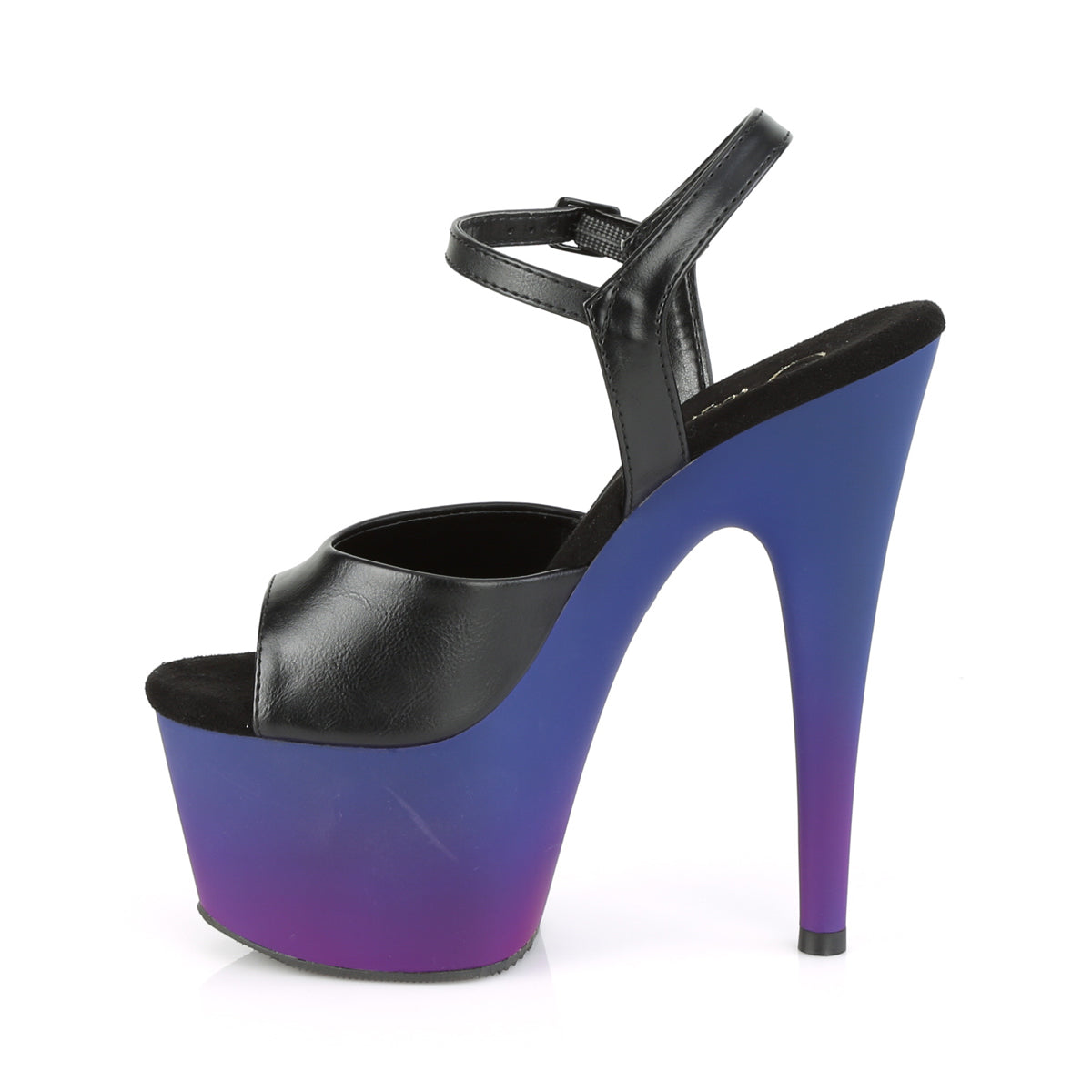 Pleaser Damen Sandalen ADORE-709BP BLK Faux Leder / Blau-Purple Ombre